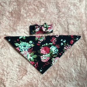 Matching baby head band and swaddle